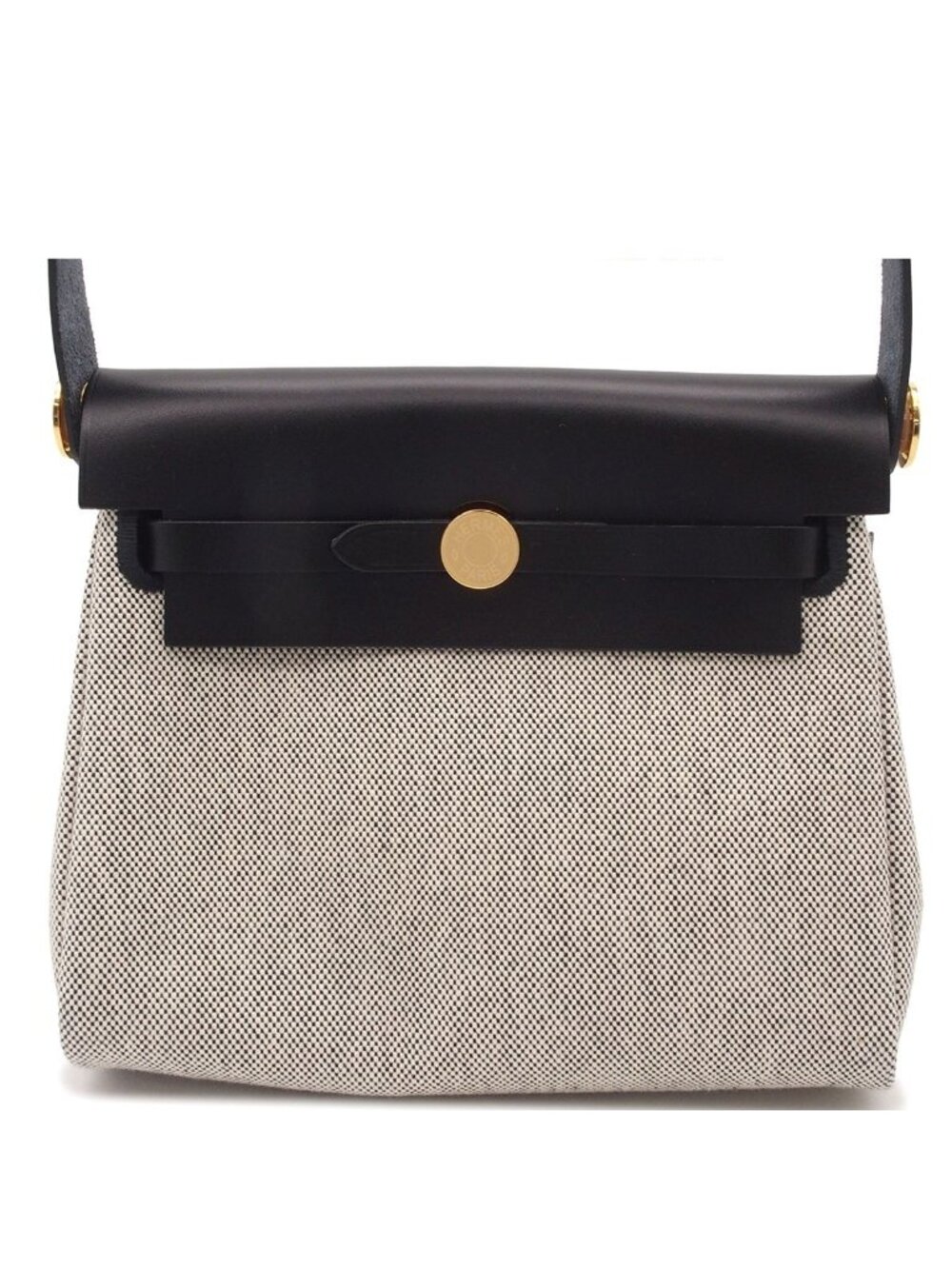 Hermes Herbag Zip Mini 20 Ecru Black Vache Hunter Tovalmilitary Shoulder Bag